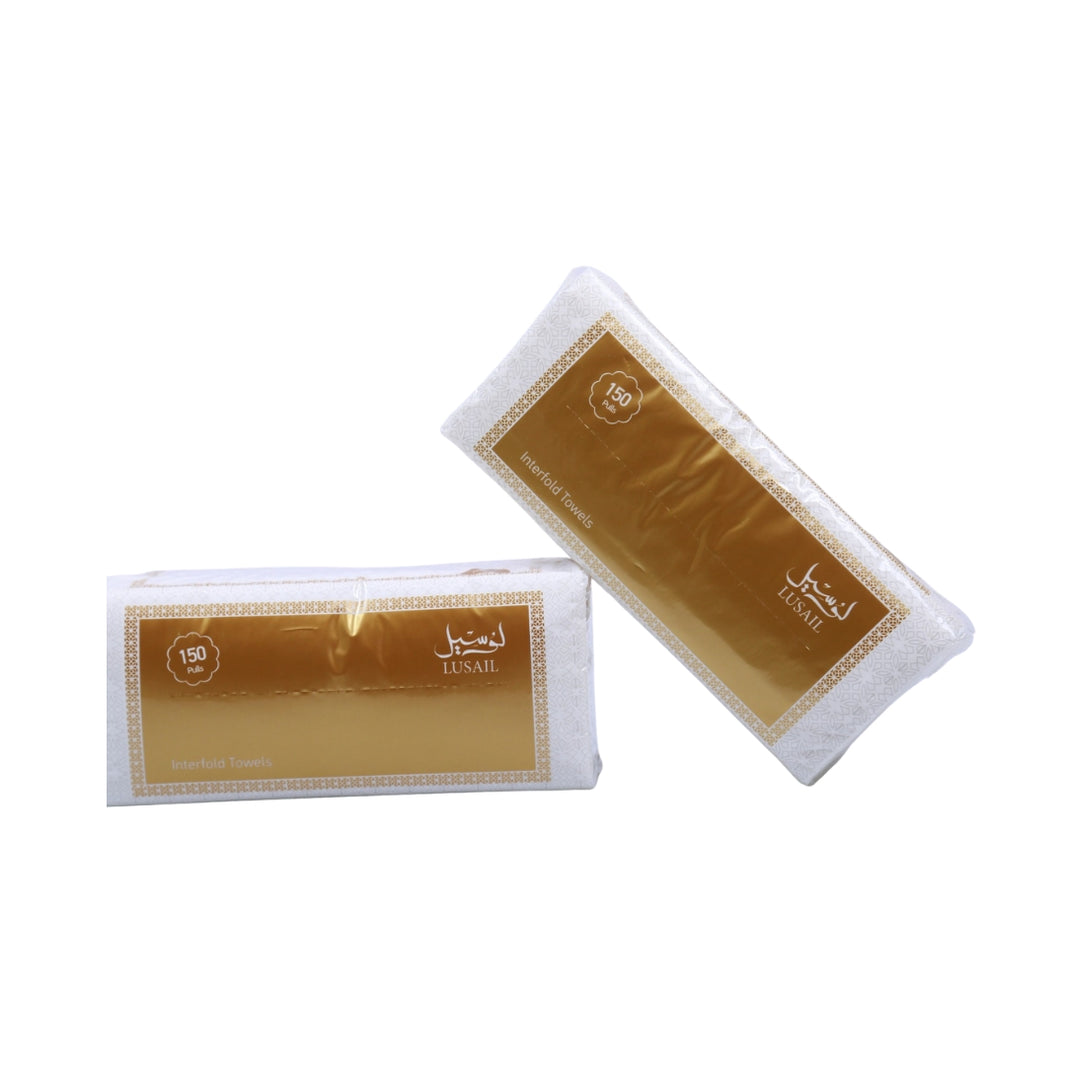 Interfold Towel 150 Sheets, 210 x 200mm, 2 Ply, 20 Packet/ Poly Bag Embossed